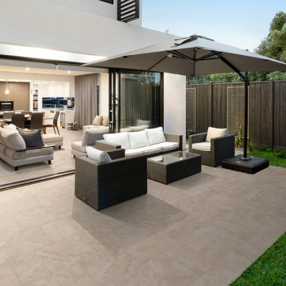 Modula Augusta Beige Anti-Slip 100×100 πορσελανάτο πλακάκι εξωτερικού χώρου